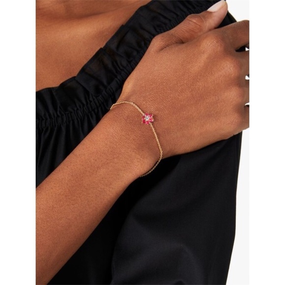 KATE SPADE • Berry Myosotis Crystal Flower Bracelet - Picture 2 of 3